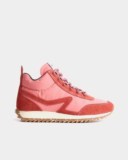 Rag & Bone Retro Hiker Suede And Recycled Materials Sweetie Rose High Top Sneakers - 1