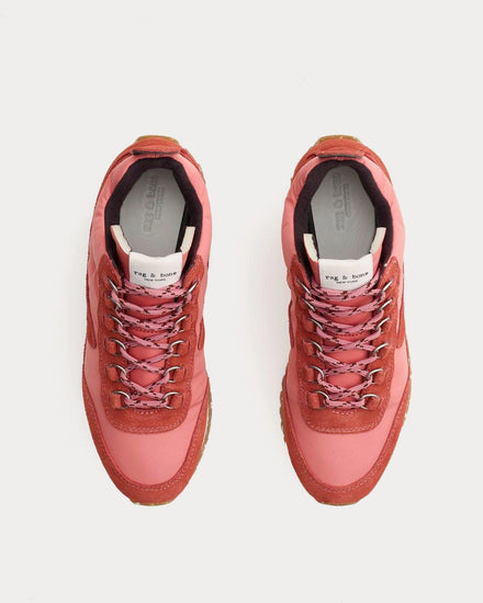 Rag & Bone Retro Hiker Suede And Recycled Materials Sweetie Rose High Top Sneakers - 2