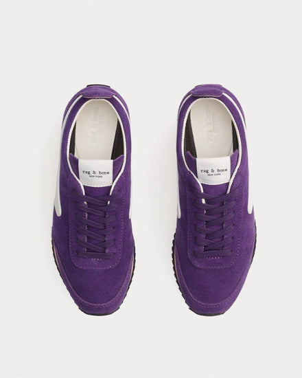 Rag & Bone Retro Runner Suede And Recycled Materials Blue Violet Low Top Sneakers - 2