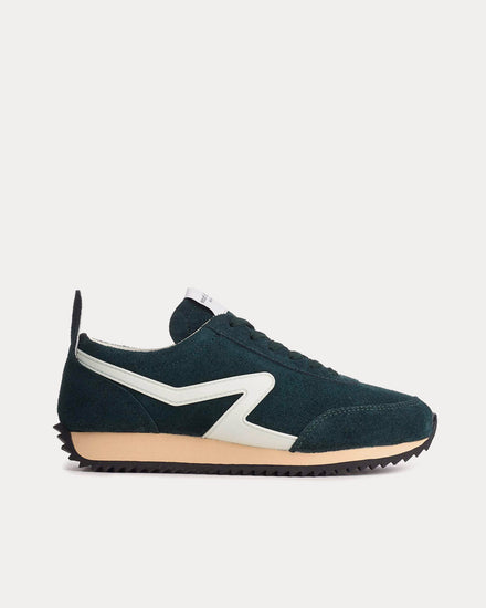 Rag & Bone Retro Runner Suede And Recycled Materials Dark Emerald Low Top Sneakers - 1