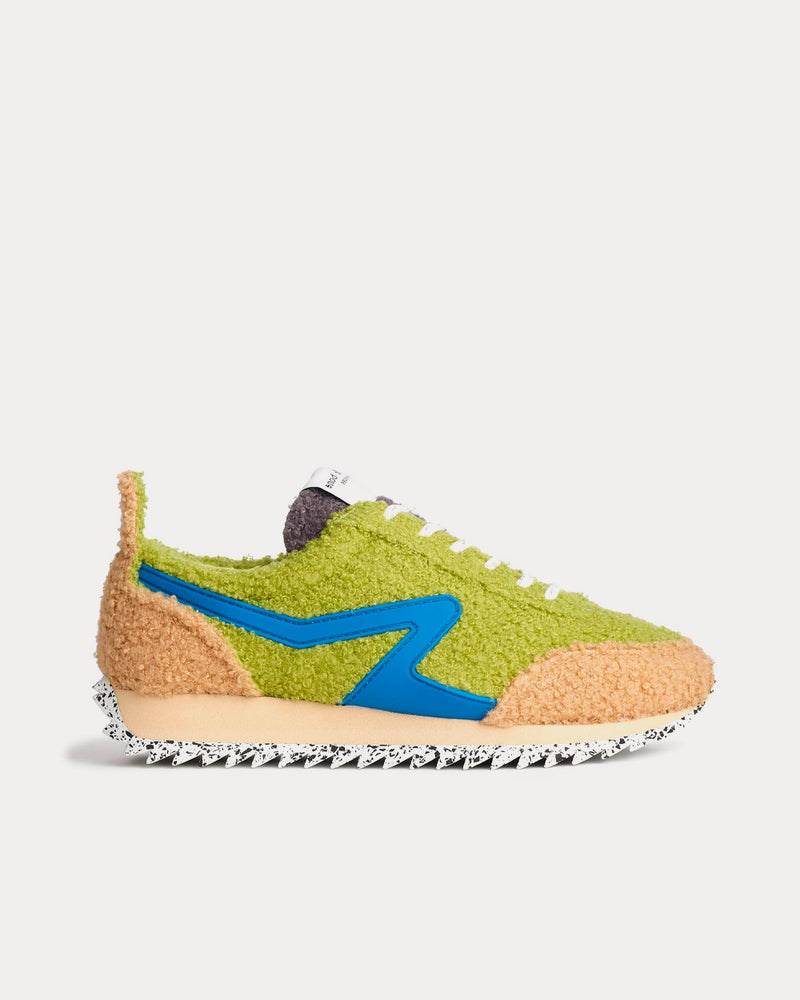 Rag & Bone Retro Runner Green Hazel Sherpa Low Top Sneakers - 1