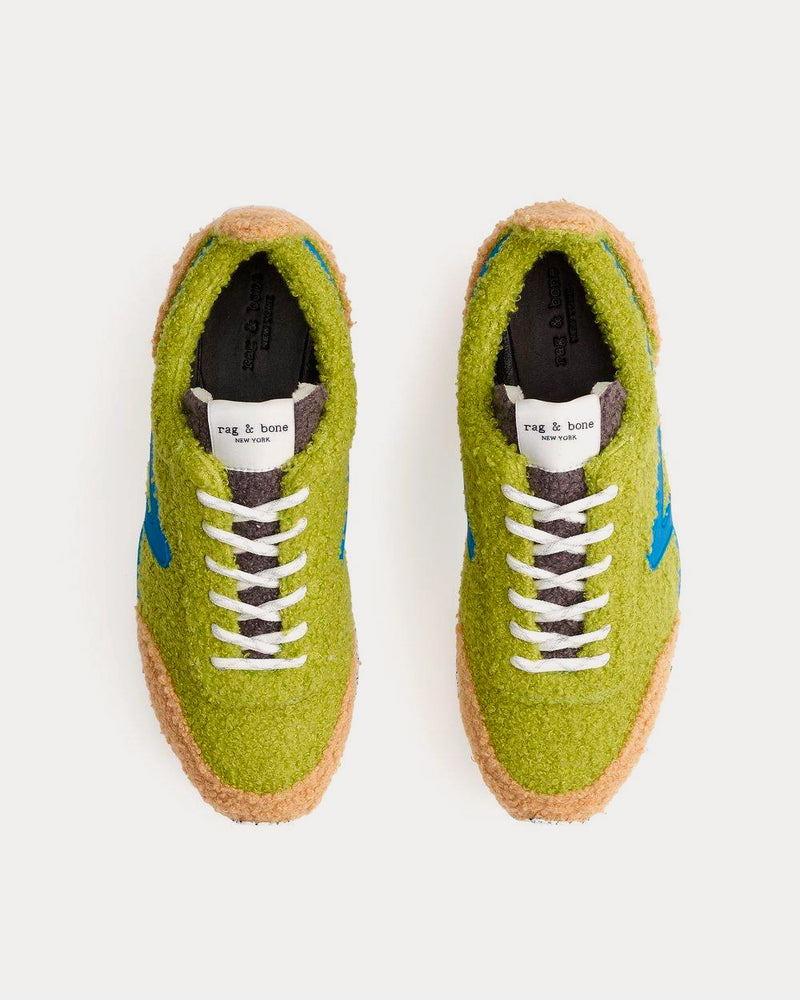 Rag & Bone Retro Runner Green Hazel Sherpa Low Top Sneakers - 2