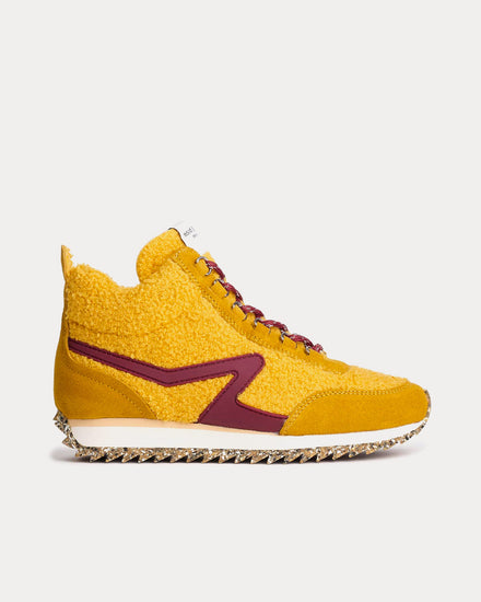 Rag & Bone Retro Hiker Sherpa Mustard High Top Sneakers - 1