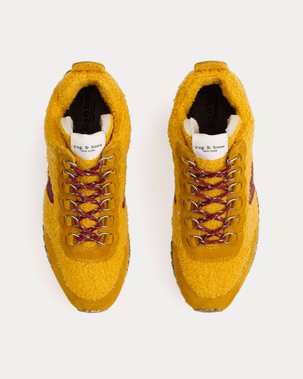 Rag & Bone Retro Hiker Sherpa Mustard High Top Sneakers - 2