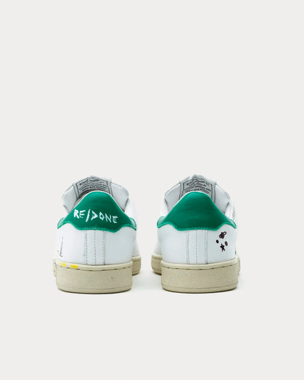 RE/DONE 70s Tennis Doodle White Green Low Top Sneakers - 3
