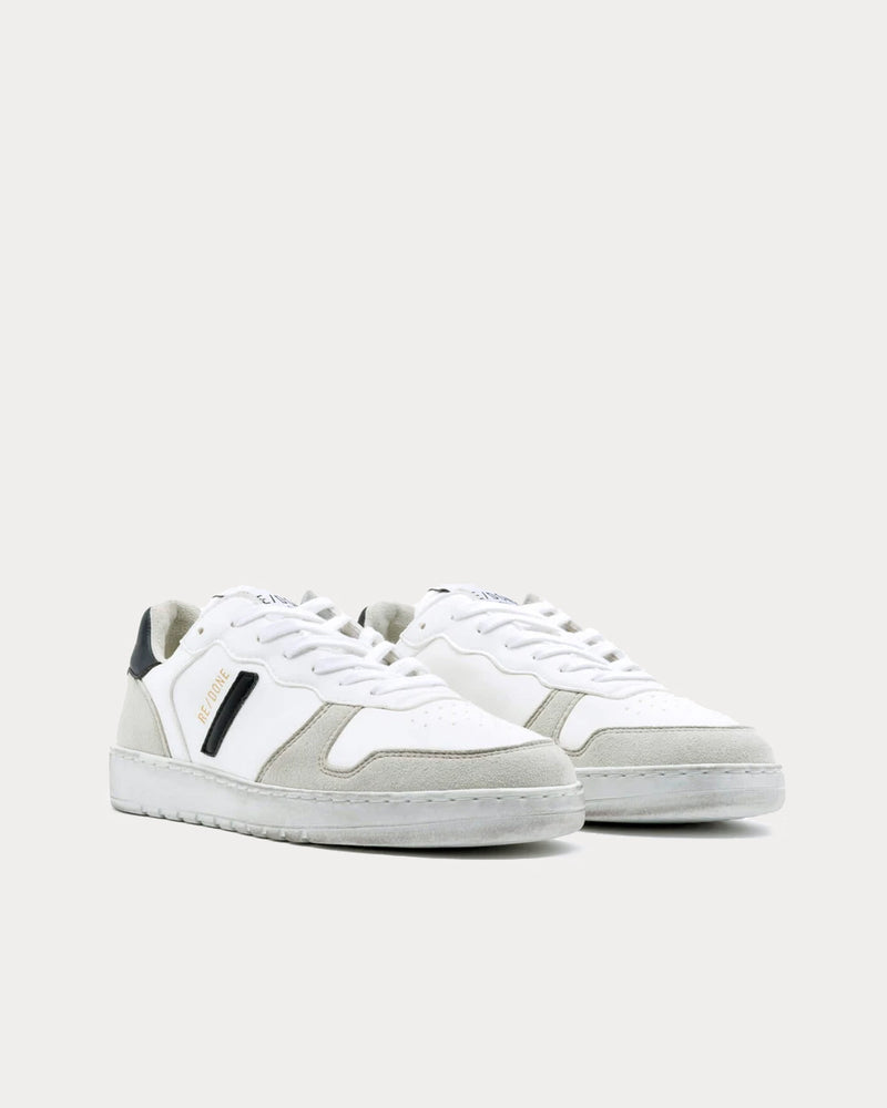 RE/DONE Skate Recycled Faux Suede and Leather White Low Top Sneakers - 2