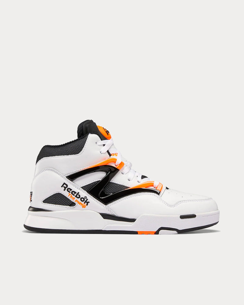 Reebok Omni Zone II White / Wild Orange / Black High Top Sneakers - 1