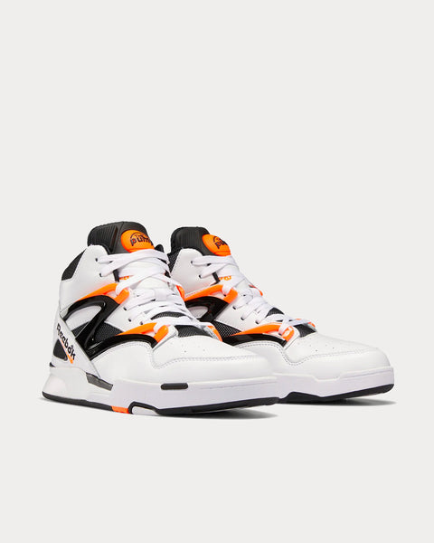Reebok Omni Zone II White Wild Orange / Black High Top Sneakers - Sneak in Peace
