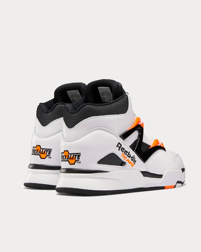 Reebok Omni Zone II White / Wild Orange / Black High Top Sneakers - 3
