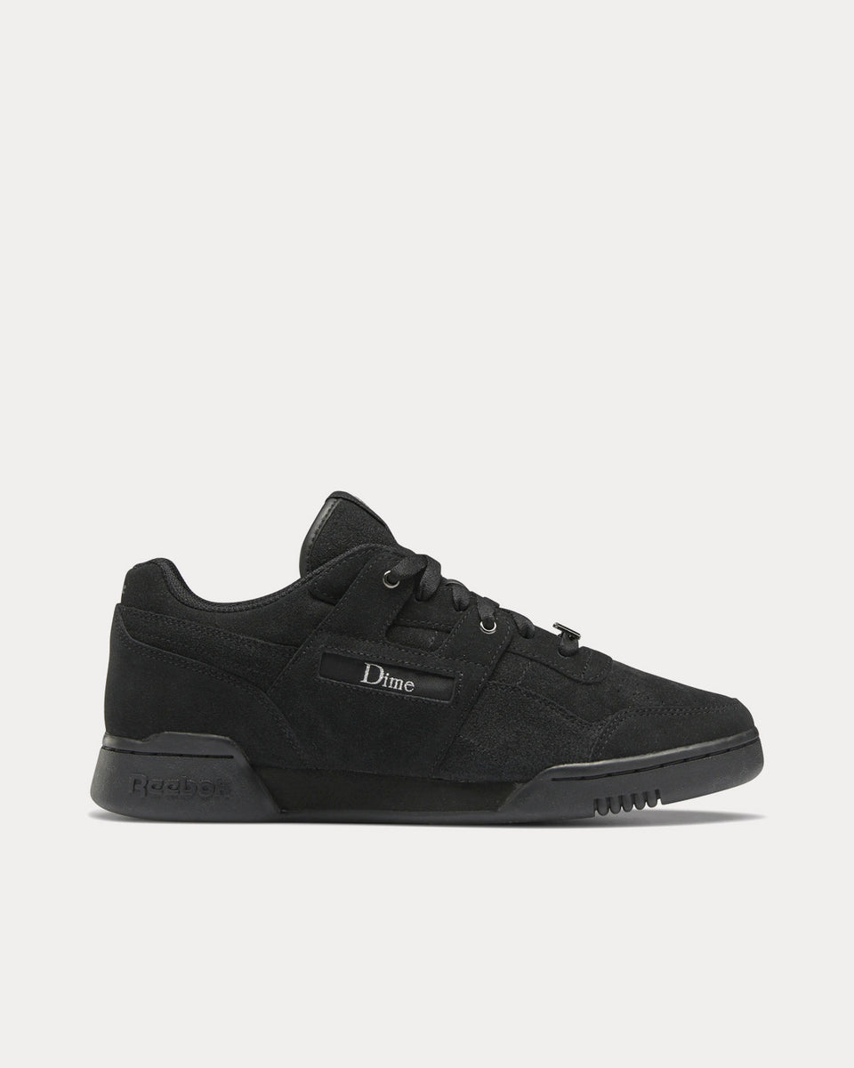 Reebok x Dime Workout Plus Core Black Dark Silver Cloud White Low Top Sneakers Sneak in Peace