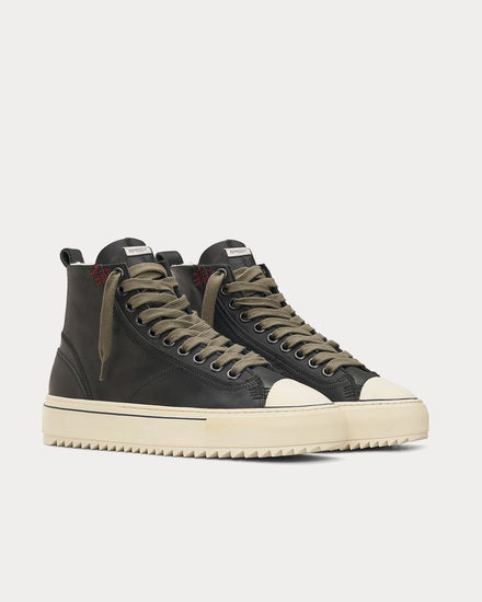 靴 REPRESENT ALPHA MID Represent Men's Alpha Leather Black High Top Sneakers