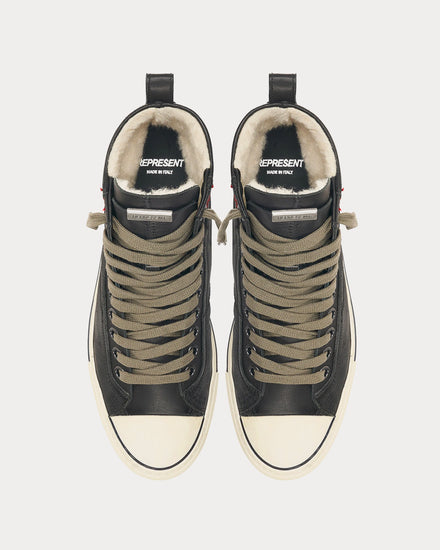 Represent Alpha Leather Black High Top Sneakers - 3