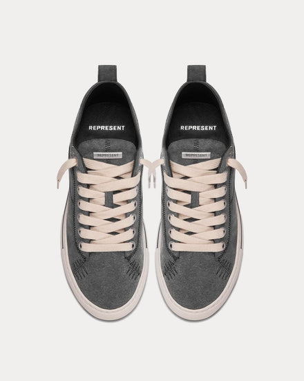 Represent Alpha Washed Black Low Top Sneakers - 2