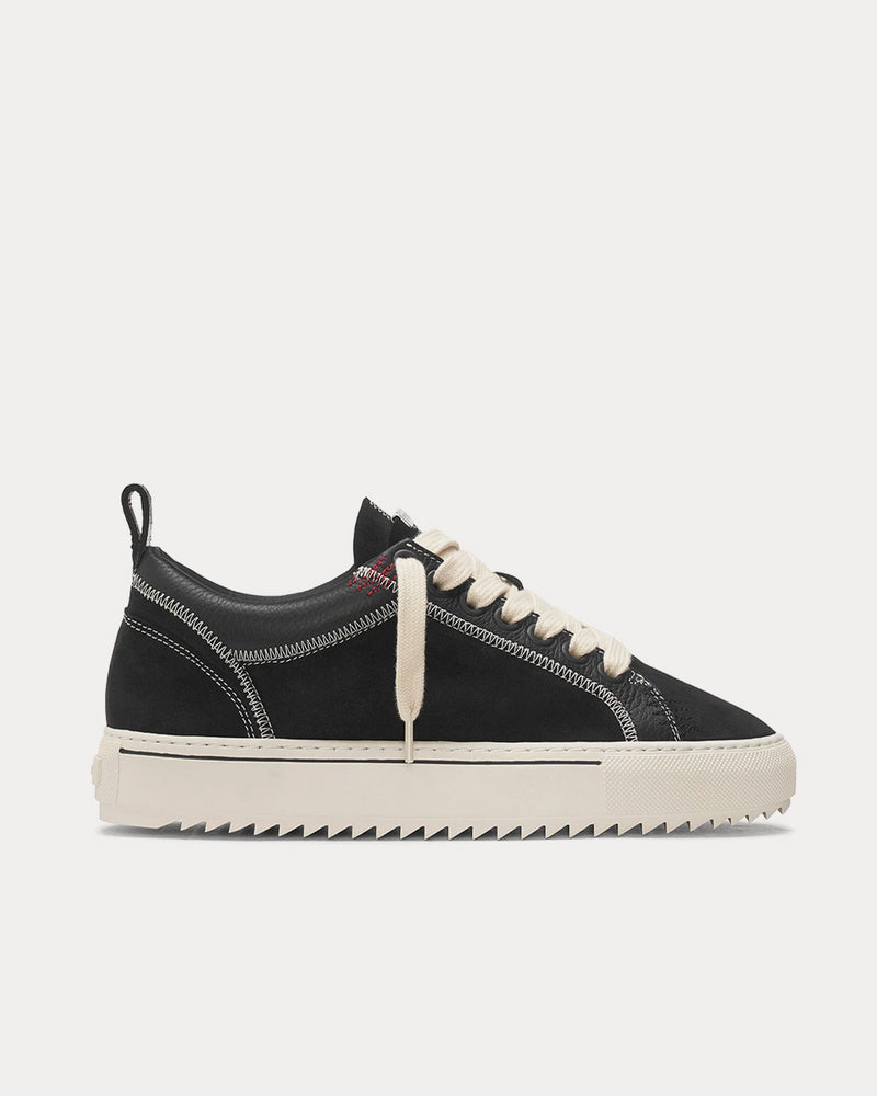 Represent Alpha Black / Vintage White Stitch Low Top Sneakers - 1