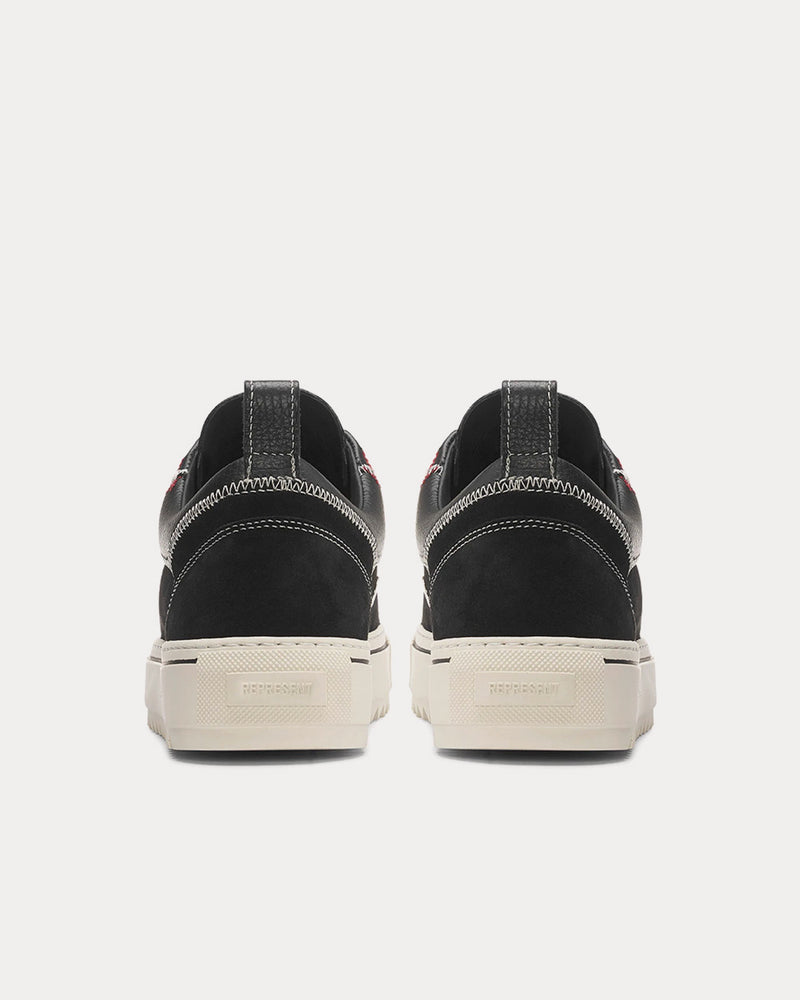 Represent Alpha Black / Vintage White Stitch Low Top Sneakers - 4