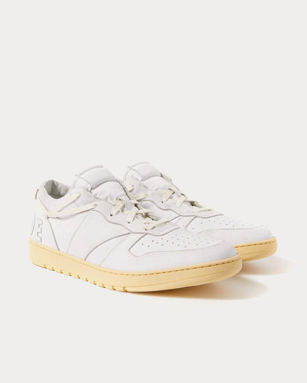 Rhude Rhecess Distressed Leather White Low Top Sneakers - 2