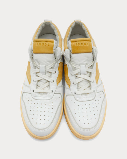 Rhude Rhecess White / Yellow Low Top Sneakers - 2