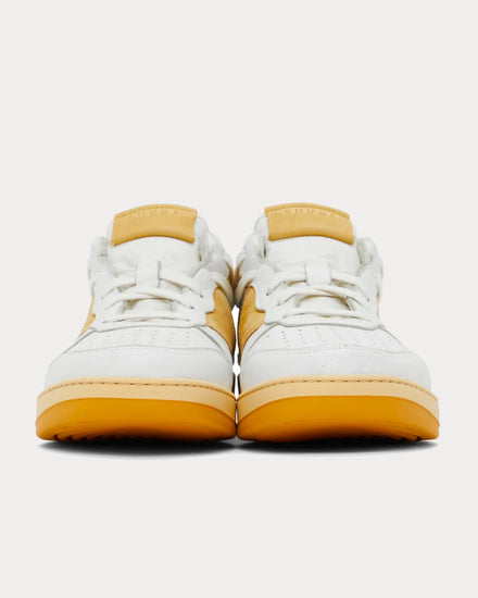 Rhude Rhecess White / Yellow Low Top Sneakers - 3