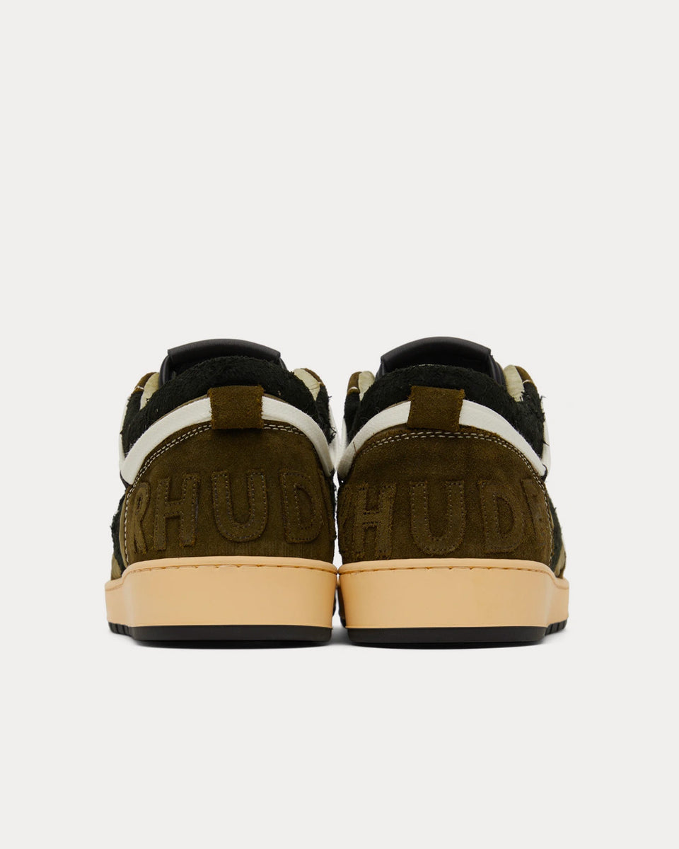 Rhude Rhecess Nylon Canvas & Suede Olive Low Top Sneakers - Sneak in Peace
