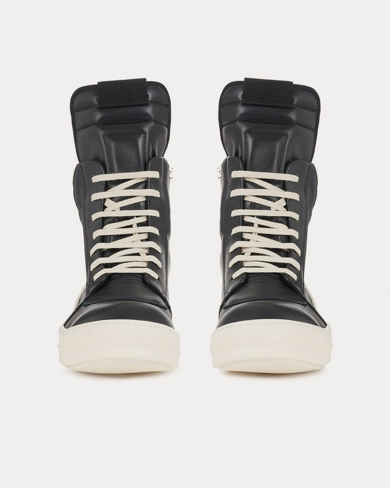 Rick Owens Men's Geobasket Black / Milk / Milk High Top Sneakers