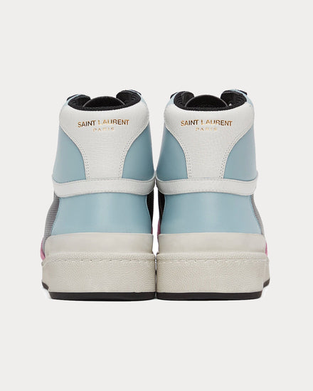 Saint Laurent SL24 Black & Blue High Top Sneakers - 4