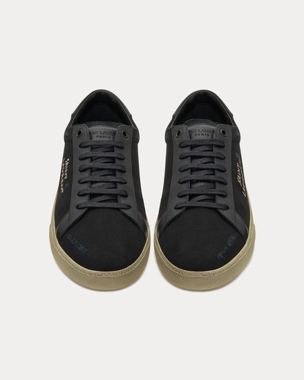 Saint Laurent SL/06 Court Classic Embroidered Canvas & Smooth Leather Black Low Top Sneakers - 2