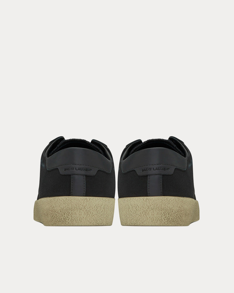 Saint Laurent SL/06 Court Classic Embroidered Canvas & Smooth Leather Black Low Top Sneakers - 4