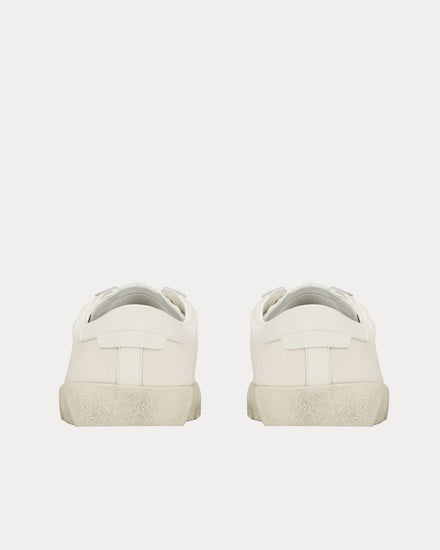 Saint Laurent SL/06 Court Classic Embroidered Canvas & Smooth Leather Cream Low Top Sneakers - 4