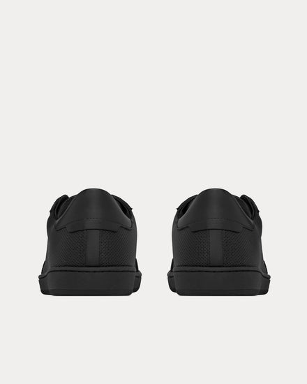Saint Laurent SL/10 Court Classic Perforated & Smooth Leather Black Low Top Sneakers - 4