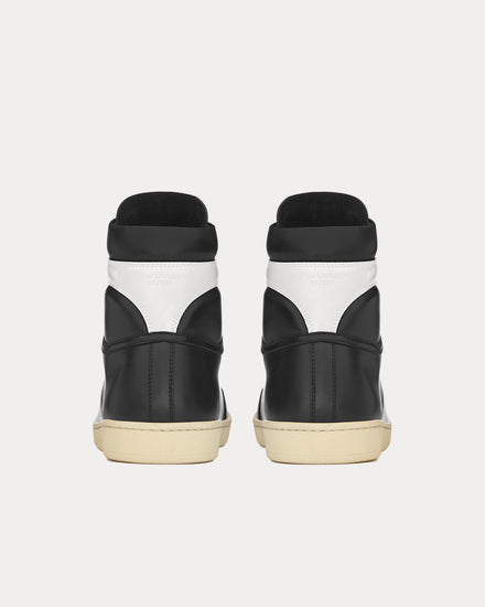 Saint Laurent SL/10H Court Classic Leather Black / White High Top Sneakers - 3