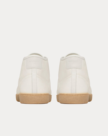Saint Laurent SL/39 Court Classic Canvas & Leather Off-White Mid Top Sneakers - 4