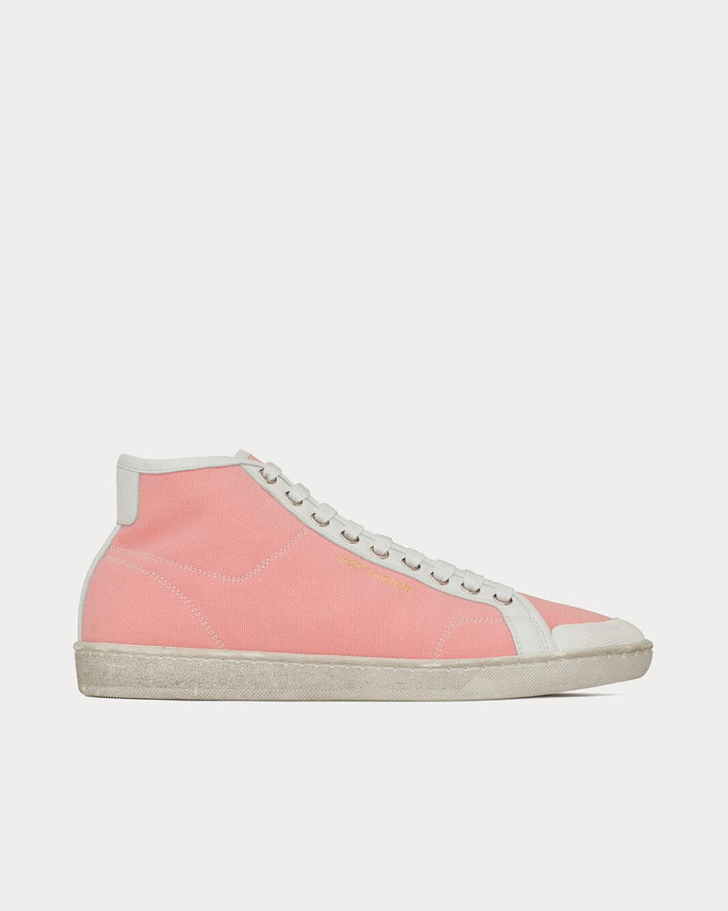 Saint Laurent Court Classic Sl/39 Canvas And Leather Eros Pink High Top Sneakers - 1
