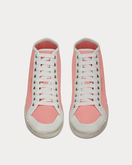 Saint Laurent Court Classic Sl/39 Canvas And Leather Eros Pink High Top Sneakers - 2