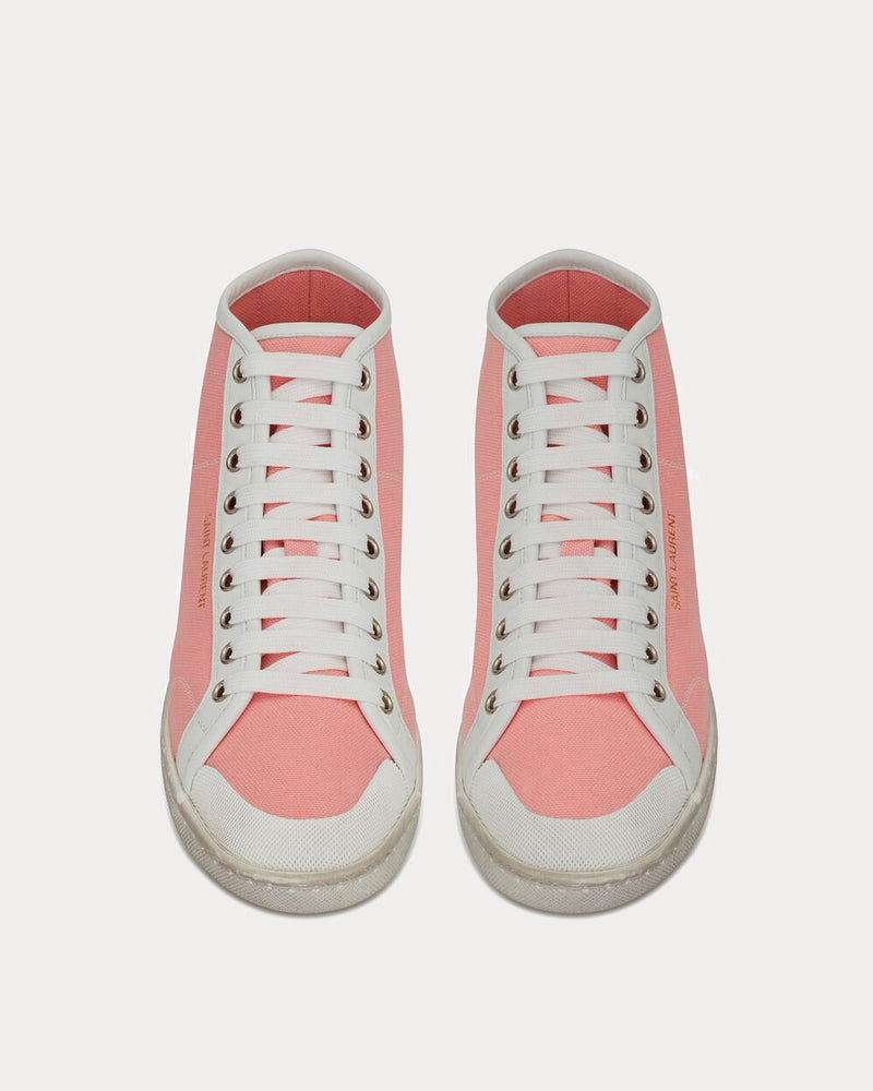 Saint Laurent Court Classic Sl/39 Canvas And Leather Eros Pink High Top Sneakers - 2