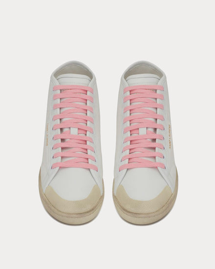 Saint Laurent Court Classic Sl/39 Canvas And Leather Off-White Mid Top Sneakers - 2