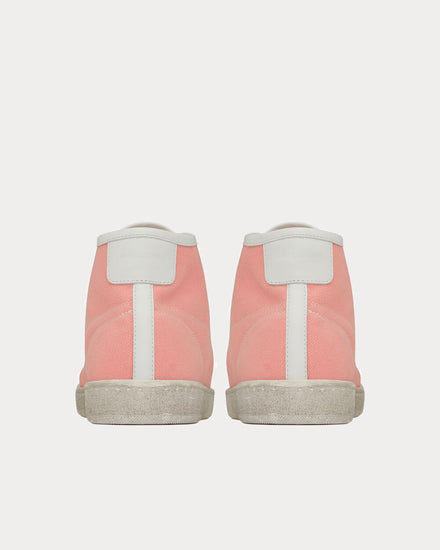Saint Laurent Court Classic Sl/39 Canvas And Leather Eros Pink High Top Sneakers - 3