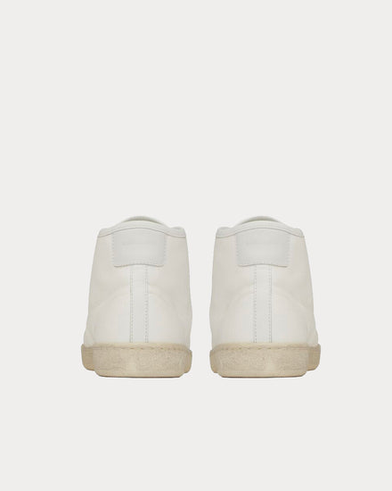 Saint Laurent Court Classic Sl/39 Canvas And Leather Off-White Mid Top Sneakers - 4