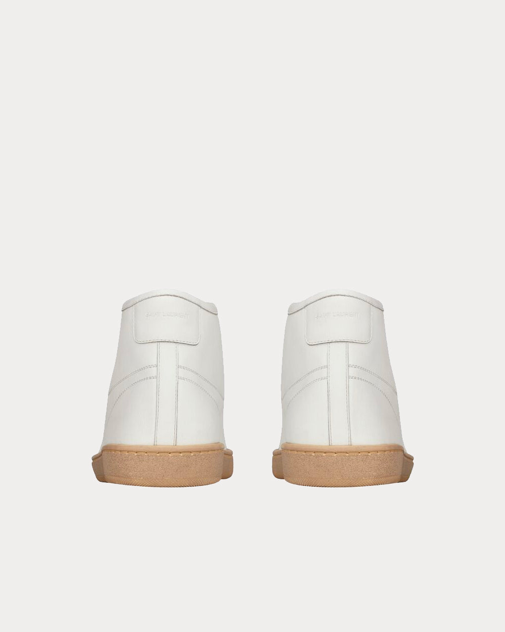 Saint Laurent - Court Classic Sl/39 Grained Leather Ivory Mid Top Sneakers