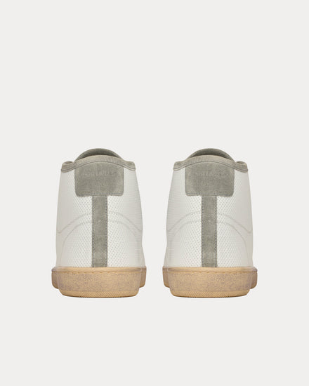 Saint Laurent SL/39 Court Classic Leather & Suede Blanc Optique / Paris Roof Mid Top Sneakers - 4