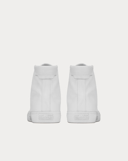 Saint Laurent Malibu Smooth Leather White High Top Sneakers - 4
