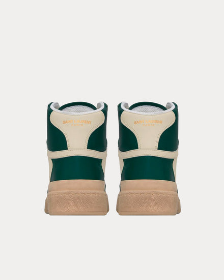 Saint Laurent SL24 Vintage White / Freak Green Mid Top Sneakers - 4