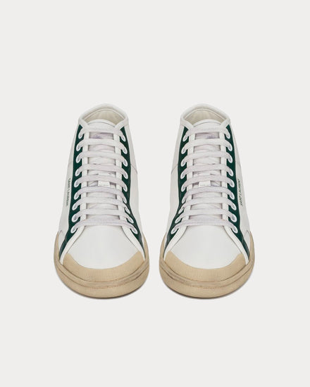 Saint Laurent SL 39 Optic White / Dark Basil High Top Sneakers - 2