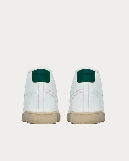 Saint Laurent SL 39 Optic White / Dark Basil High Top Sneakers - 4