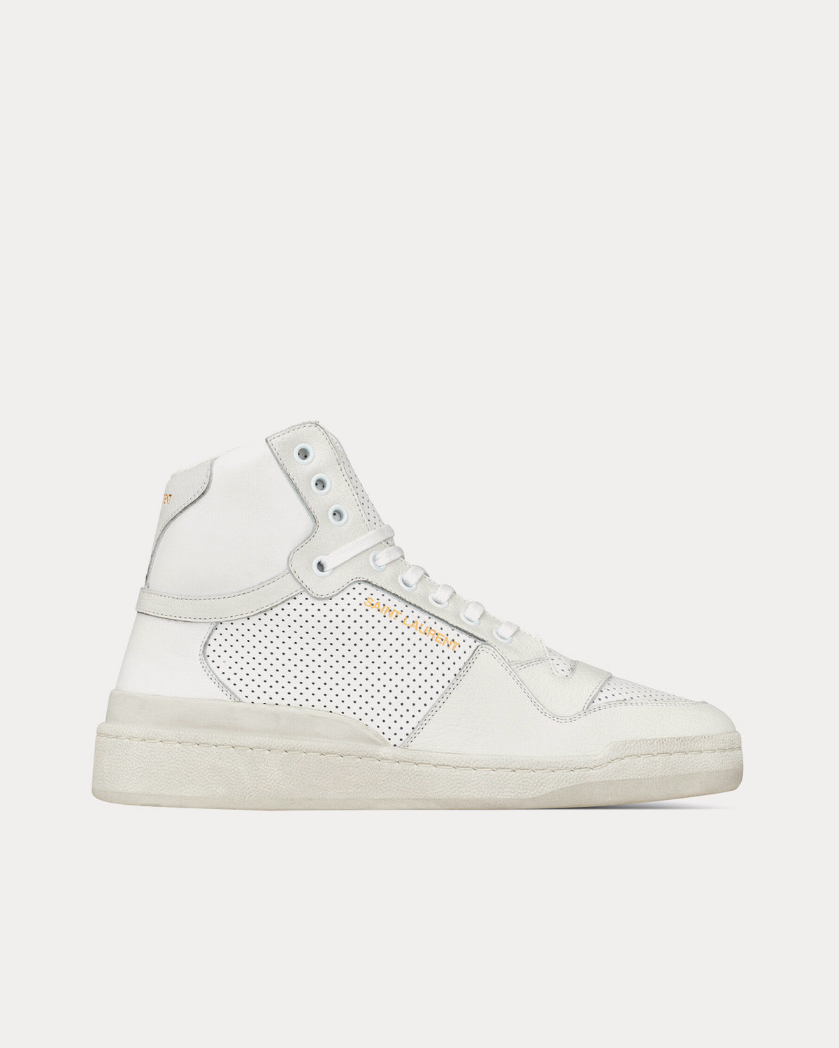 スニーカー SAINT LAURENT SL24 PERFORATED LEATHER HIGH-TOP SNEAKERS Saint Laurent SL24 High Top Perforated Leather Sneakers on