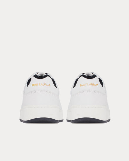 Saint Laurent SL/61 Grained Leather Blanc Optique Low Top Sneakers - 4