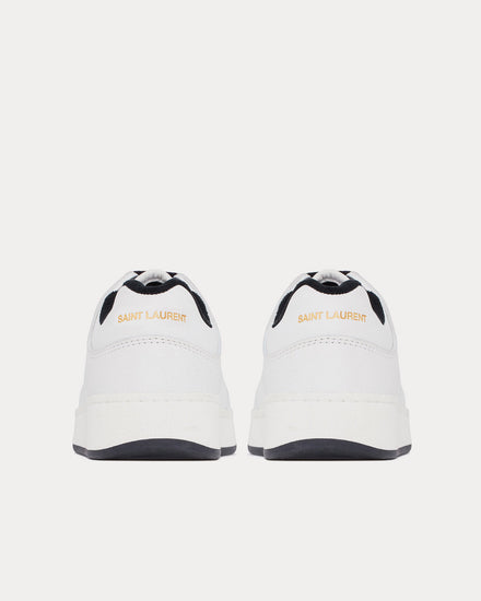 Saint Laurent SL/61 Grained Leather Blanc Optique Low Top Sneakers - 4