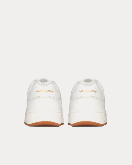 Saint Laurent SL/61 Grained Leather White Low Top Sneakers - 3