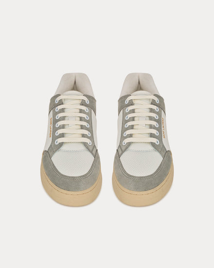 Saint Laurent SL/61 Leather & Suede Blanc Optique / Paris Roof Low Top Sneakers - 2