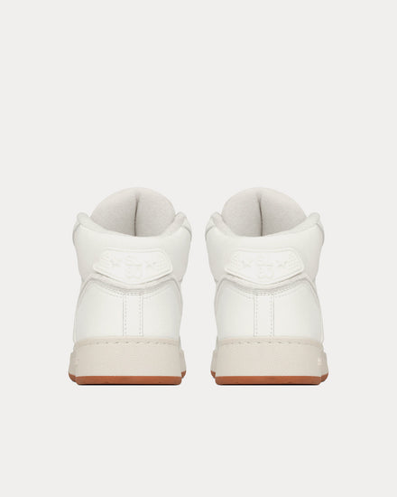 Saint Laurent SL/80 Smooth & Grained Leather Blanc Mid Top Sneakers - 4