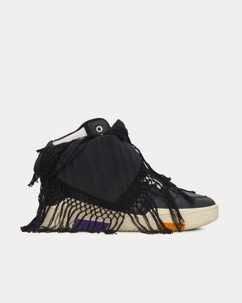 Saint Laurent Smith Grained Leather Noir High Top Sneakers - 1